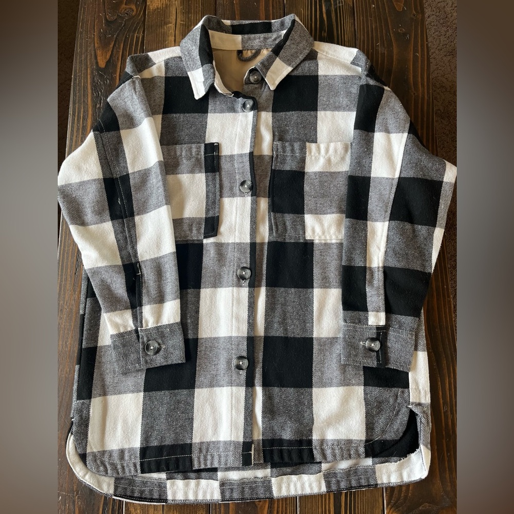 Serra Black and White Plaid Shacket